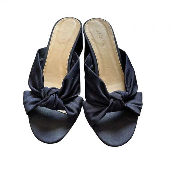 J.crew-knotted slide silk faille sandal size 6.5 - Picture 2 of 6